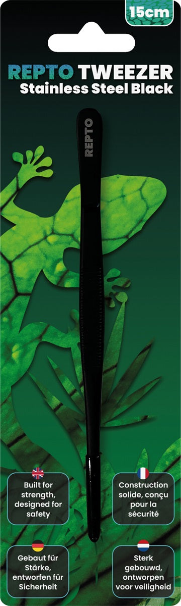 REPTO Pinzette Edelstahl Schwarz 15 cm