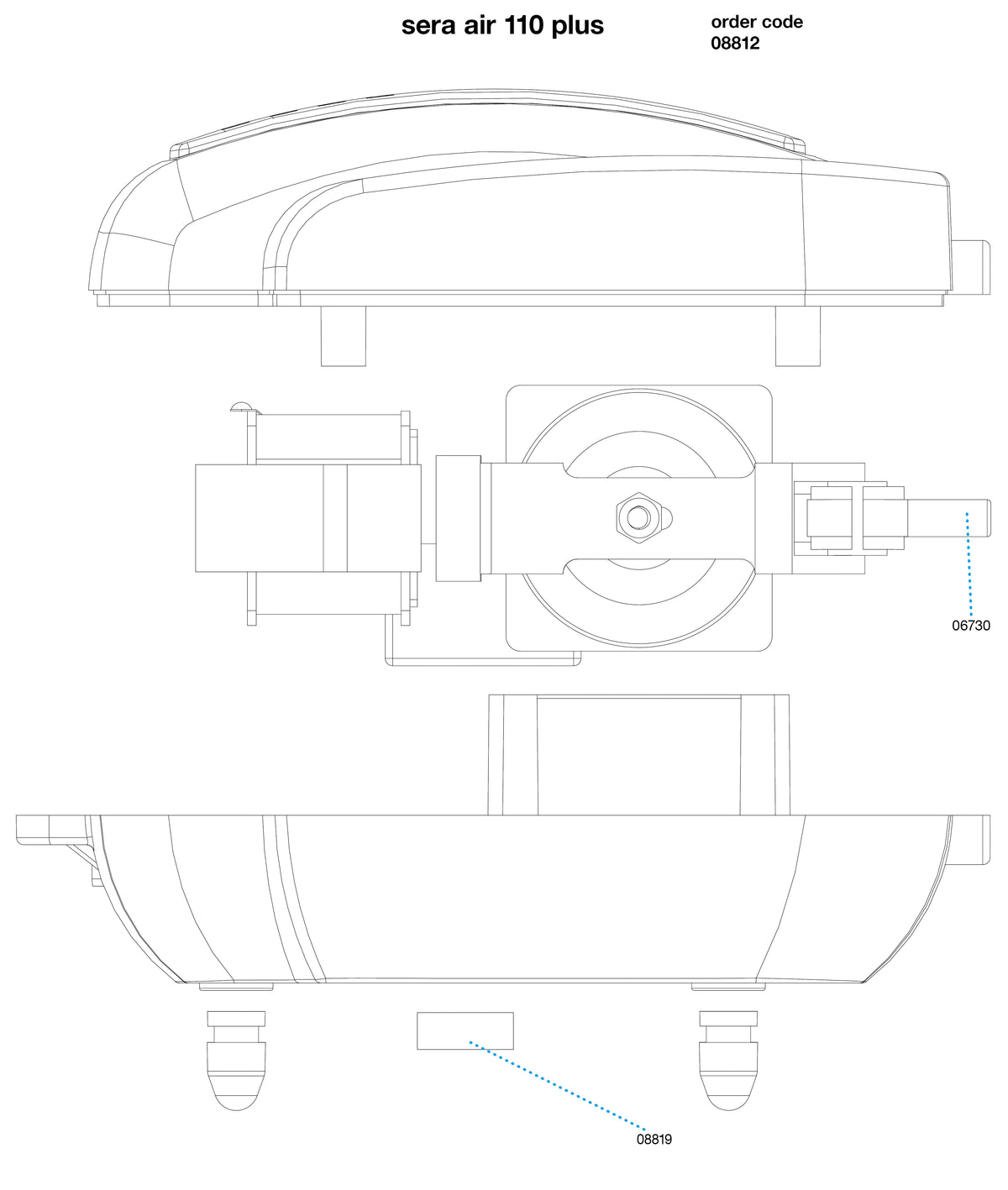 Sera Air 110 plus Luftpumpe inkl. Rückschlagventil